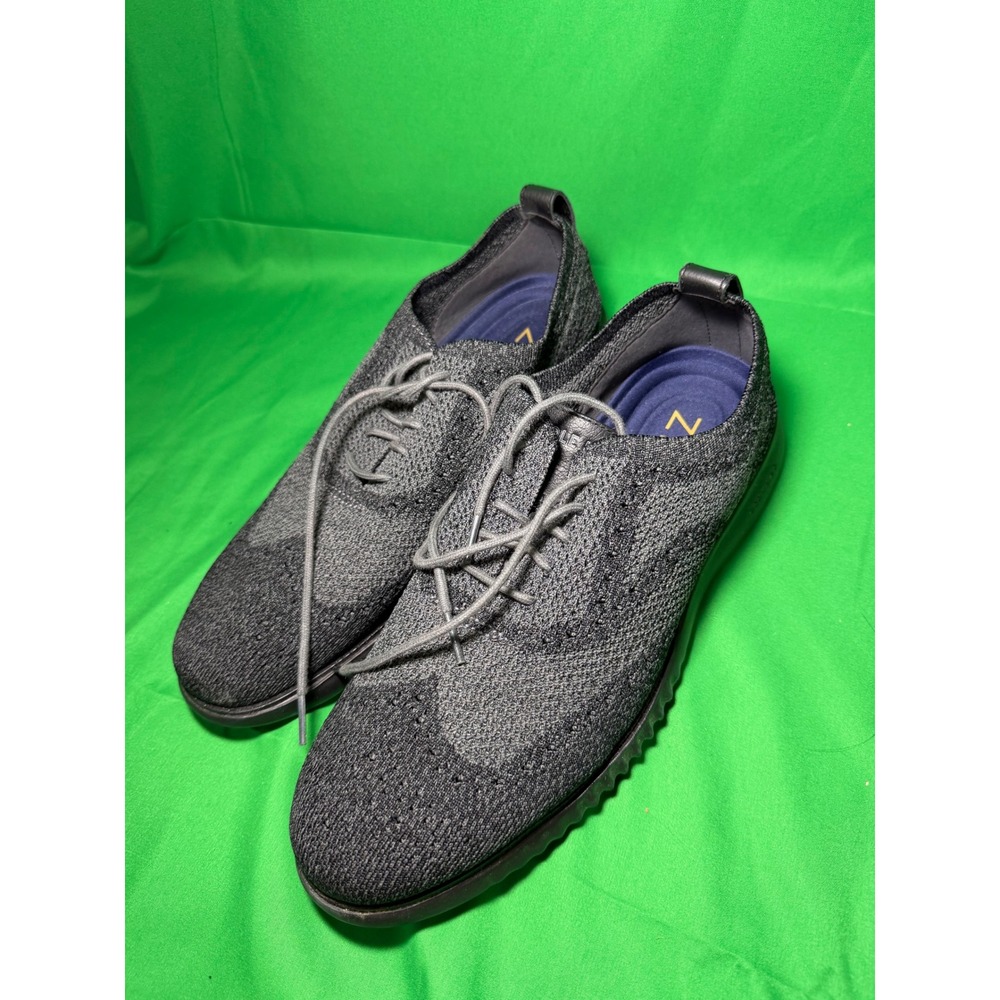 Cole Haan Zerogrand Stitchlite Wingtip Oxford Gray Knit C27563 Mens 11M